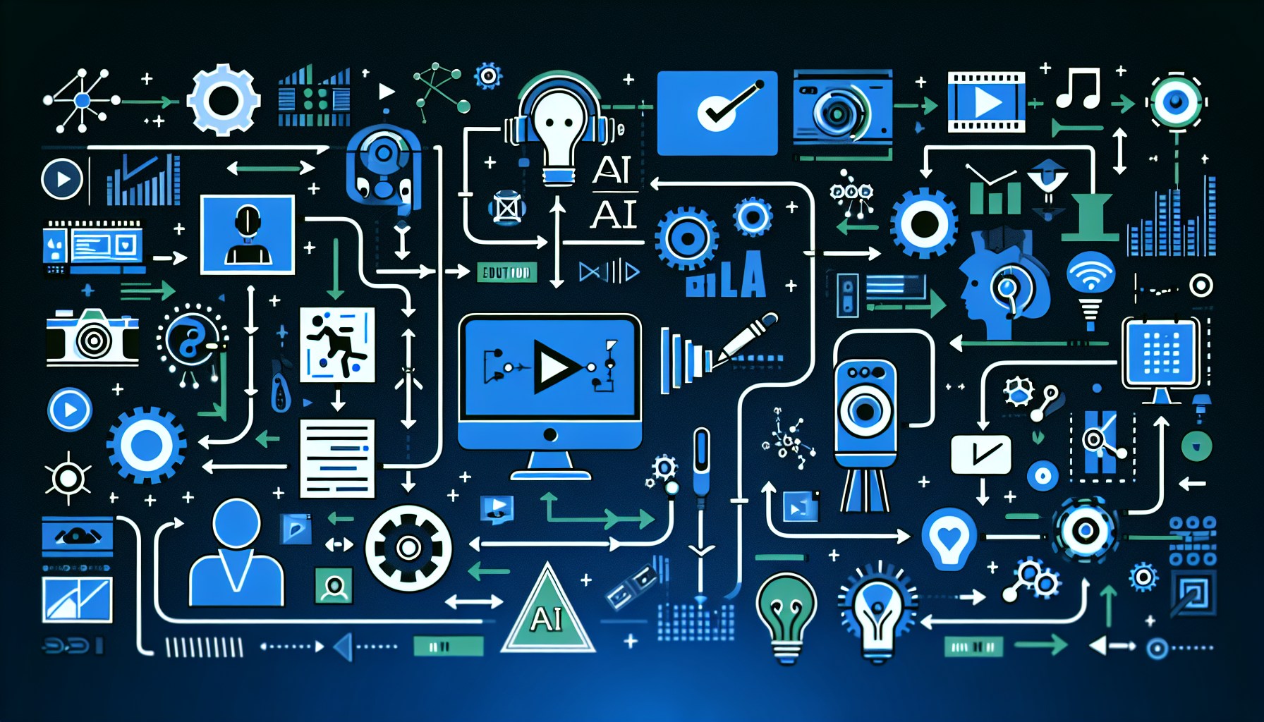 Video editor workspace with Claude conversation and AI video tools